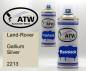 Preview: Land-Rover, Gallium Silver, 2213: 400ml Sprühdose + 400ml Klarlack - Set, von ATW Autoteile West.